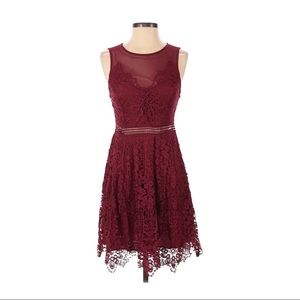 ✨ NWT Francesca’s Burgundy Maroon Lace Dress
